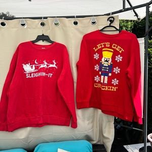 2 Christmas sweatshirts